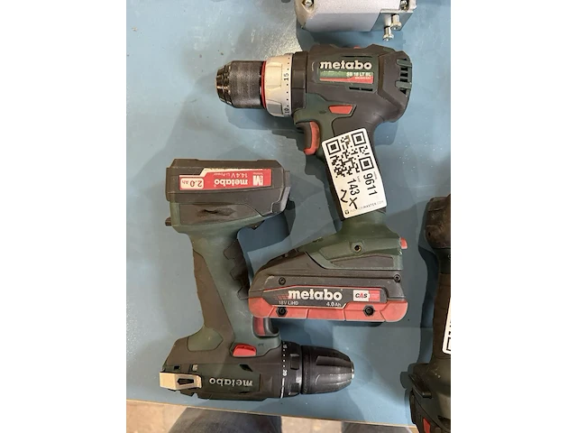 2x accu schroefboormachine, metabo, o.a. sb18 lt bl, groen/zwart - afbeelding 1 van  5