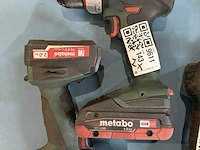 2x accu schroefboormachine, metabo, o.a. sb18 lt bl, groen/zwart