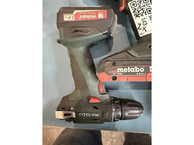 2x accu schroefboormachine, metabo, o.a. sb18 lt bl, groen/zwart - afbeelding 4 van  5