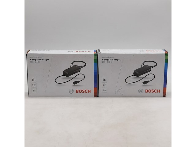 2x acculader t.b.v fietsaccu, bosch, compact charger 100-240v - afbeelding 1 van  7