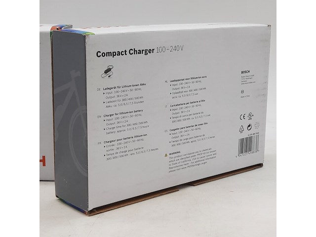 2x acculader t.b.v fietsaccu, bosch, compact charger 100-240v - afbeelding 6 van  7