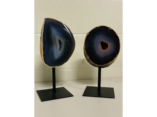 2x agaat/chalcedoon op standaard - afbeelding 1 van  7