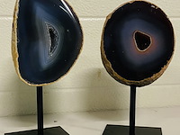 2x agaat/chalcedoon op standaard - afbeelding 1 van  7