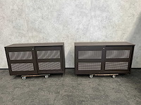 2x akoestische schuifdeurkast - bruin - afbeelding 1 van  8