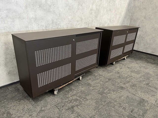 2x akoestische schuifdeurkast - bruin - afbeelding 3 van  8