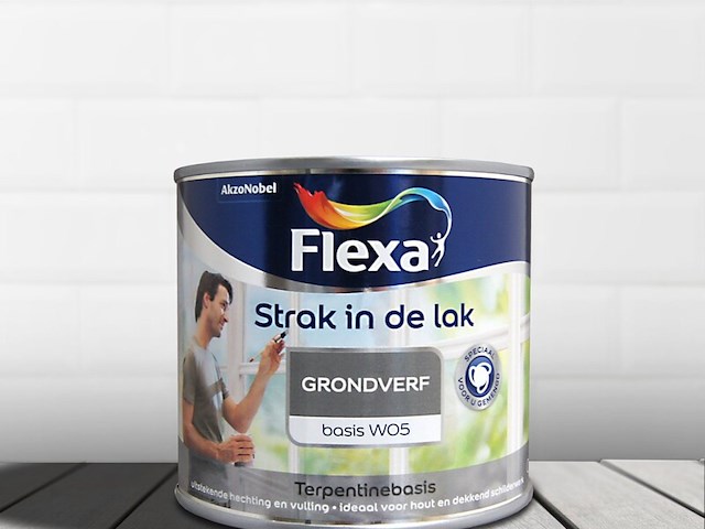 2x alkyd grondverf 1 liter flexa, strak in de lak, wit - afbeelding 1 van  2