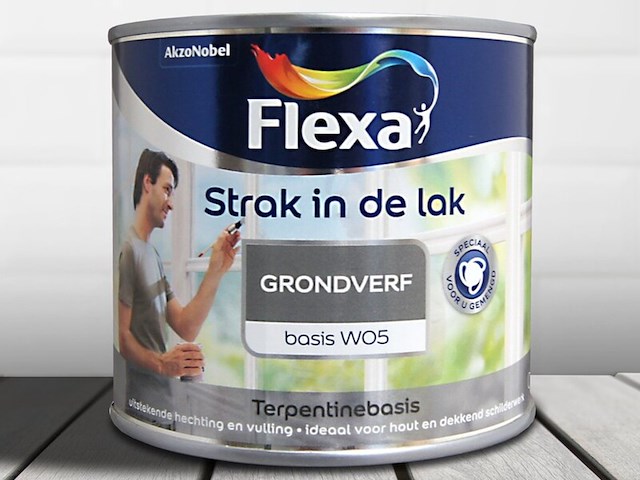 2x alkyd grondverf 1 liter flexa, strak in de lak, wit - afbeelding 2 van  2