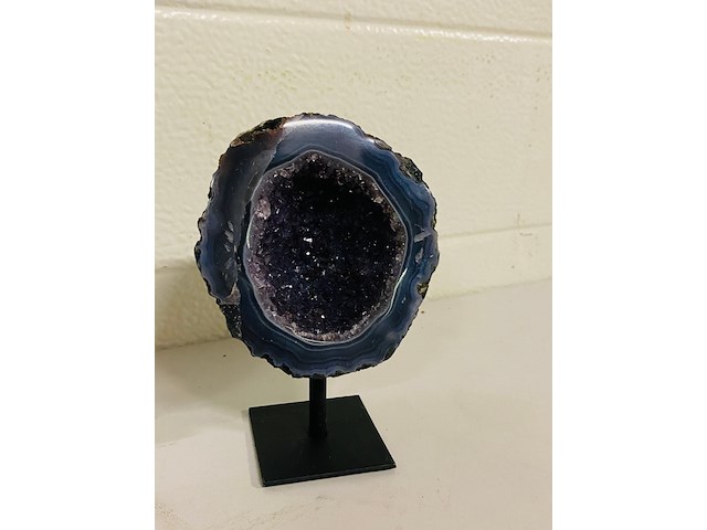 2x amethist/citrien/chalcedoon geode - afbeelding 2 van  5