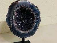 2x amethist/citrien/chalcedoon geode - afbeelding 2 van  5