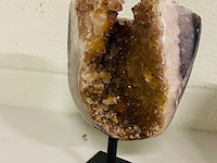 2x amethist/citrien/chalcedoon geode - afbeelding 3 van  5