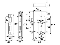 2x axa deurslot voor toilet/badkamer axa, 7165, rvs, tl63-8 - afbeelding 2 van  3