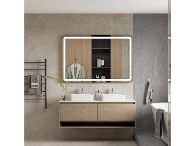 2x badkamerspiegel met led, cityline, lm-129, spiegel, 2025 - afbeelding 2 van  3