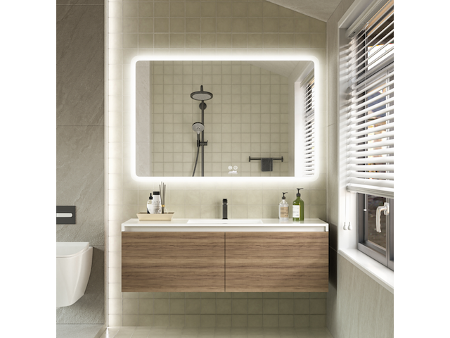 2x badkamerspiegel met led, cityline, lm-130, spiegel, 2025 - afbeelding 2 van  4