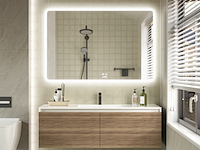 2x badkamerspiegel met led, cityline, lm-130, spiegel, 2025 - afbeelding 2 van  4