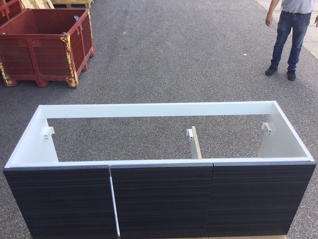 2x badmeubel 3- deurs zonder wastafel, zwart/wit - afbeelding 2 van  4