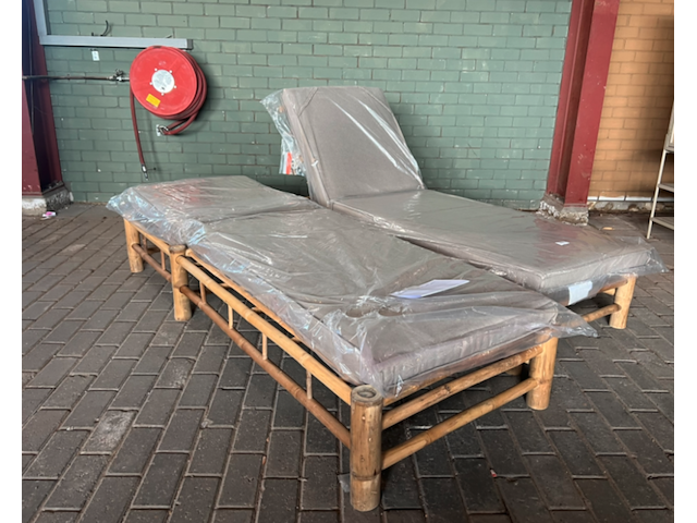 2x bamboo ligbed taupe, exotan , bruin - afbeelding 2 van  4