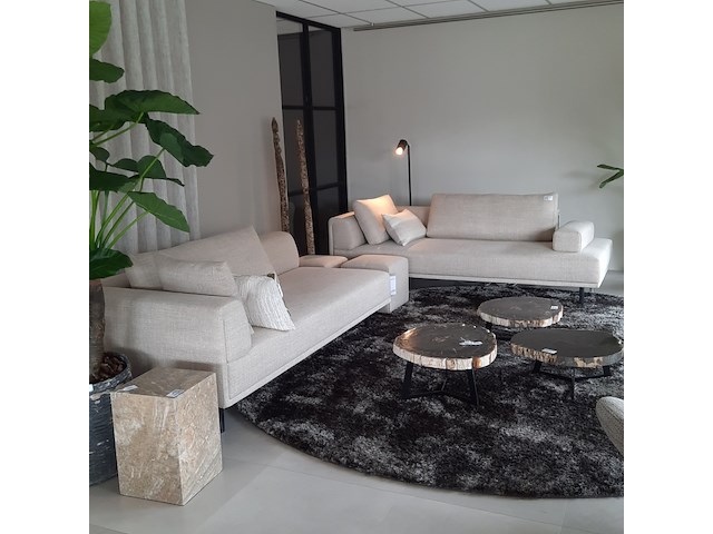 2x bank en 2x poef eyye, dura lounge, champagne - afbeelding 1 van  14