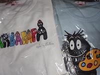 2x barbapapa t-shirt maat 128 / 134