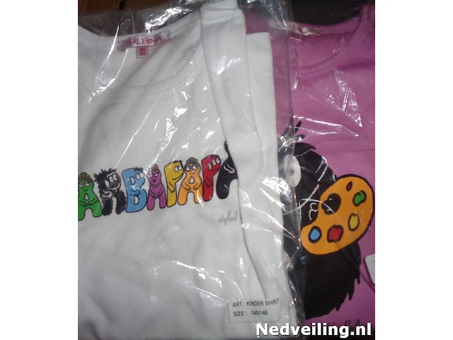 2x barbapapa t-shirt maat 140 / 146 - afbeelding 1 van  3