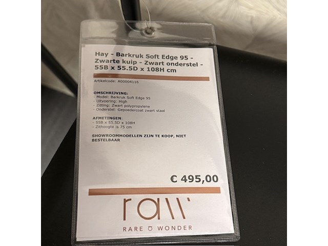 2x barkruk hay, soft edge 95, zwart - afbeelding 2 van  5
