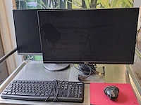 2x beeldscherm, inc muis & toetsenbord, logitech, dell, aoc