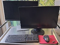 2x beeldscherm, inc muis & toetsenbord, logitech, dell, philips