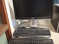 2x beeldscherm met toetsenbord hp, elite display e232 - afbeelding 1 van  6
