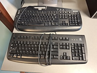 2x beeldscherm met toetsenbord hp, elite display e232 - afbeelding 2 van  6