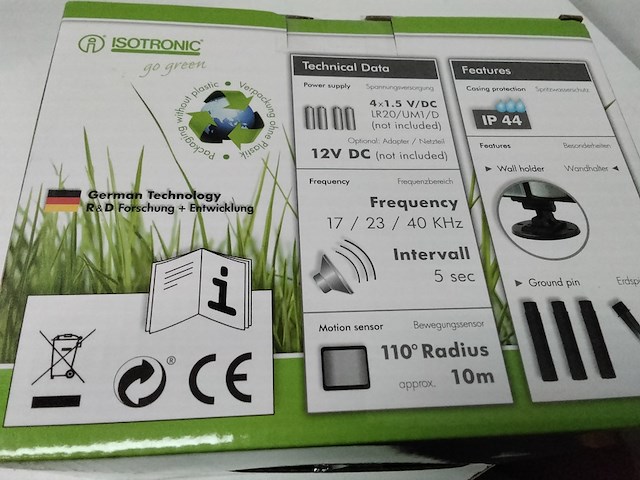 2x beesten verjager uit uw tuin, genius ideas/isotronic - afbeelding 3 van  5