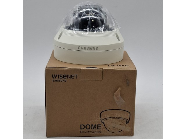 2x beveiligingscamera, samsung, wisenet dome securitycamera - afbeelding 1 van  7