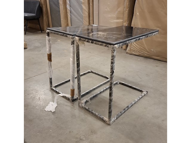 2x bijzettafel met stenenblad - afbeelding 4 van  7