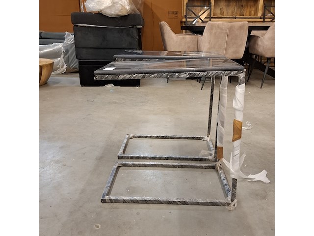 2x bijzettafel met stenenblad - afbeelding 6 van  7