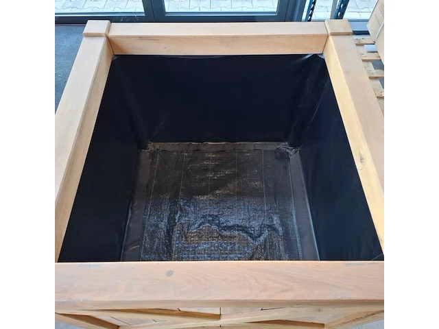 2x bloembak, massief eiken | 100x100x95 cm - afbeelding 3 van  3