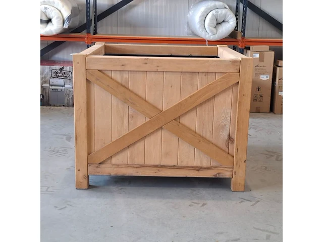 2x bloembak, massief eiken | 120x120x95 cm - afbeelding 2 van  3