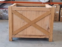 2x bloembak, massief eiken | 120x120x95 cm - afbeelding 2 van  3