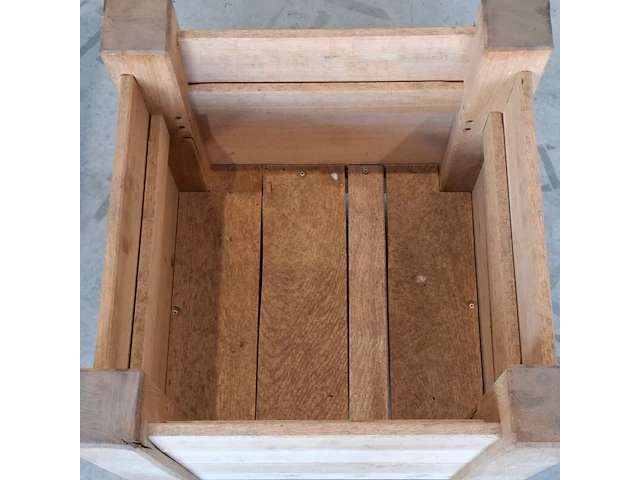 2x bloembak, massief eiken | 58x58x58 cm - afbeelding 3 van  3