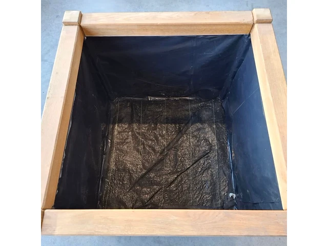 2x bloembak, massief eiken | 80x80x80 cm - afbeelding 3 van  3