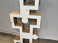 2x boekenkast kubedesign, zwart en wit - afbeelding 1 van  6