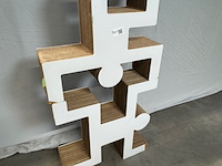 2x boekenkast kubedesign, zwart en wit - afbeelding 2 van  6