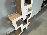 2x boekenkast kubedesign, zwart en wit - afbeelding 3 van  6