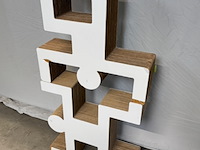 2x boekenkast kubedesign, zwart en wit - afbeelding 6 van  6