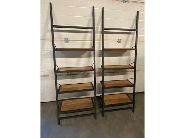 2x boekenrek oud teak sanders meubelland - afbeelding 1 van  9