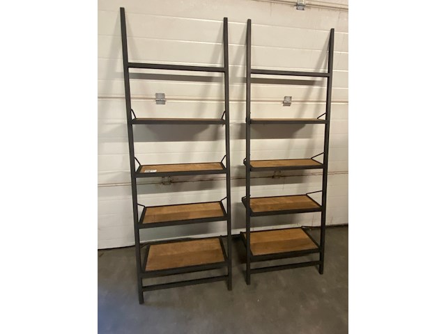 2x boekenrek oud teak sanders meubelland - afbeelding 2 van  9