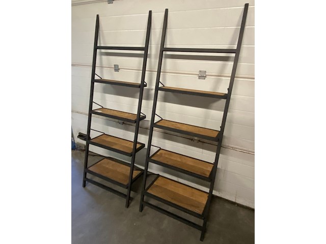 2x boekenrek oud teak sanders meubelland - afbeelding 6 van  9