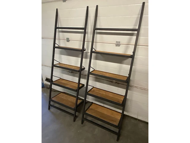2x boekenrek oud teak, sanders meubelland - afbeelding 4 van  8