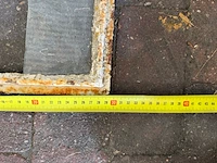 2x boogvormige stalraamframes, historisch, wit/roest, 48 cm breed; 30-34 cm hoog - afbeelding 3 van  4