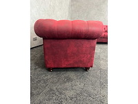 2x bordeauxrode gecapitonneerde sofa - afbeelding 8 van  14