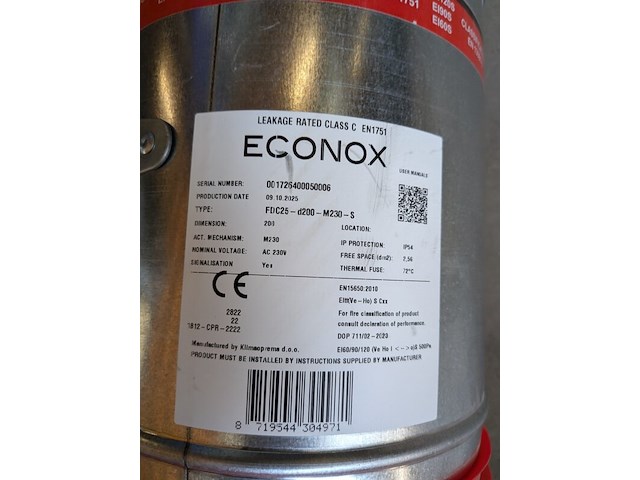 2x brandklep v.v. aandrijving econox, fdc25-d200-m230-s, bouwjaar 2025 - afbeelding 6 van  8