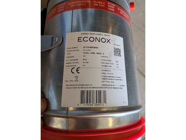 2x brandklep v.v. aandrijving econox, fdc25-d200-m230-s, bouwjaar 2025 - afbeelding 8 van  8