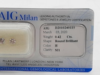 2x briljant geslepen diamanten, totaal 0,42 karaats ( si1) - afbeelding 3 van  8